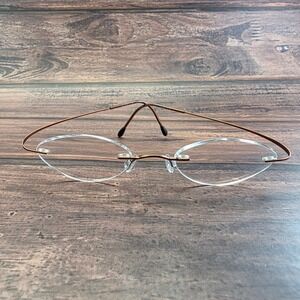 Silhouette V 6069 Rimless Eyeglasses Bronze Cat Eye Frames Austria 19-140-40